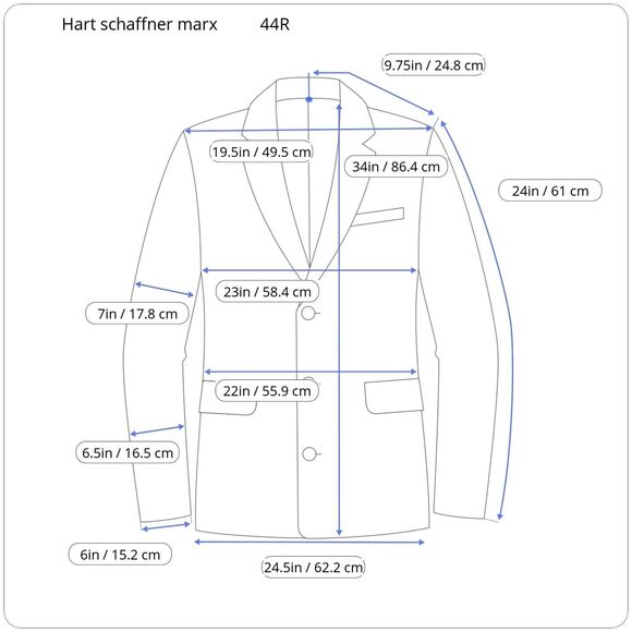 Hart Schaffner Marx Gold Trumpeter Two Button Blazer Men's 44R Blue Lined USA - Picture 12 of 12